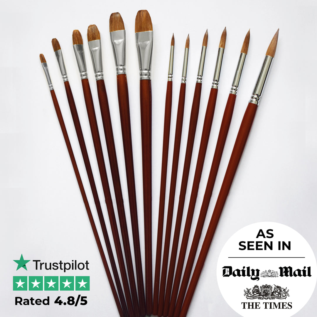 Professional Artist Paint Brush Set of 12 - Painting Nigeria