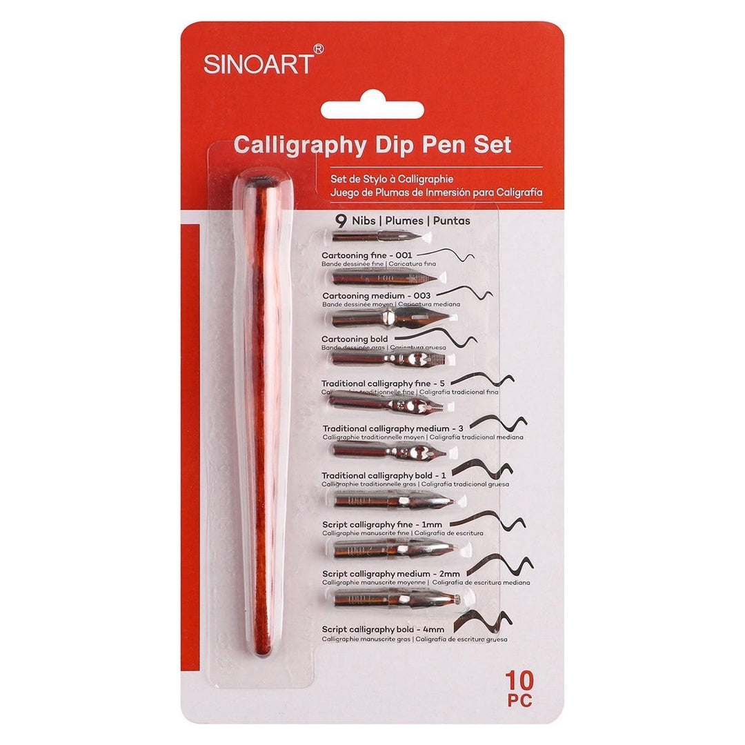 Calligraphy Dip Pen Set - 1 Dip Pen, 9 Pen Nibs – The Fine Art